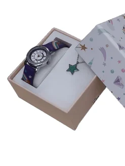 Coffret montre enfant Certus violette patins à roulettes et collier