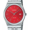 Montre Acier Casio cadran rouge