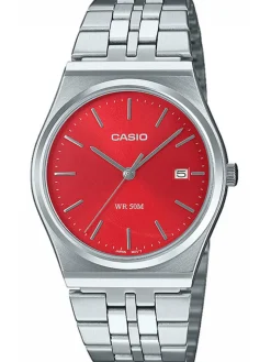 Montre Acier Casio cadran rouge