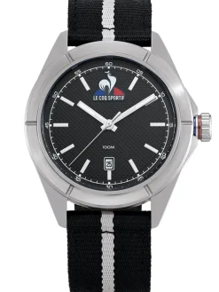 Montre acier Homme Le Coq Sportif bracelet tissu