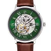Montre automatique homme Pierre Lannier cuir brun