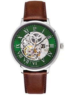 Montre automatique homme Pierre Lannier cuir brun