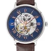 Montre automatique homme Pierre Lannier cuir brun 322B164