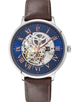 Montre automatique homme Pierre Lannier cuir brun 322B164