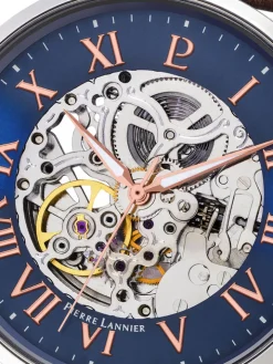 Montre automatique homme Pierre Lannier cuir brun 322B164