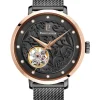 Montre automatique Pierre Lannier acier milanais noir 310F988