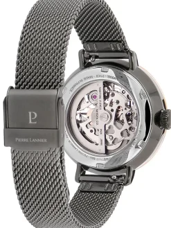Montre automatique Pierre Lannier femme acier noire et or rose 314C988