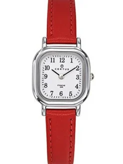 Montre Certus bracelet cuir rouge cadran carré 644411