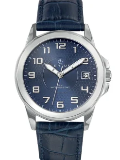Montre Certus homme bleue bracelet cuir 610725
