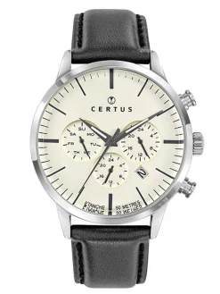 Montre Certus homme bracelet cuir noir