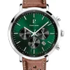 Montre chronographe cuir marron Pierre Lannier cadran vert