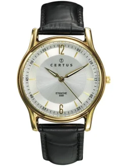 Montre classe bracelet cuir noir Certus 611252