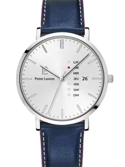 Montre cuir bleu Pierre Lannier DATA