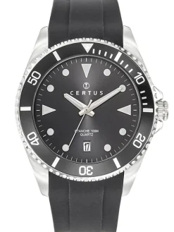 Montre de plongée homme Certus bracelet silicone fond noir