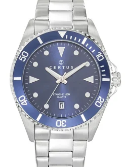Montre de plongée homme Certus acier cadran bleu