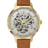 Montre en cuir brun Camel Cadran squelette Certus Femme 646591