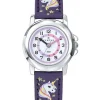 Montre enfant Certus violette avec tête de licorne