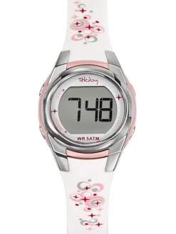 Montre enfant Tekday blanche avec étoiles