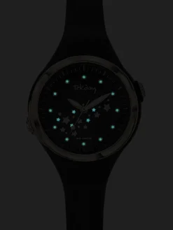 Montre enfant Tekday noire avec étoiles lumineuses