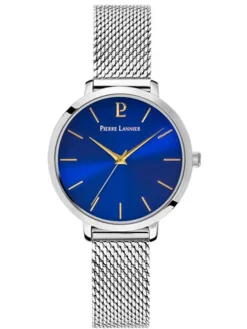 Montre femme argentée Pierre Lannier cadran bleu