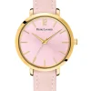 Montre femme bracelet cuir rose cadran rose