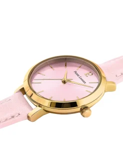 Montre femme bracelet cuir rose cadran rose