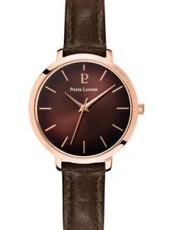 Montre femme bracelet cuir chocolat cadran chocolat