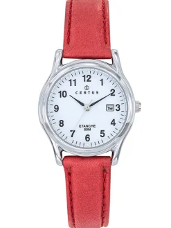 Montre femme Certus cuir rouge