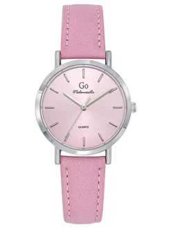 Montre femme Go bracelet cuir rose