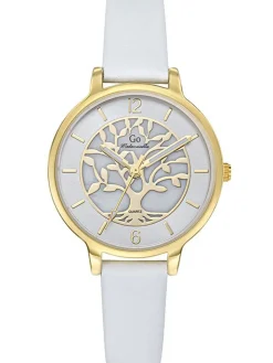Montre femme Go cuir blanc arbre de vie