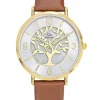 Montre femme Go cuir brun arbre de vie