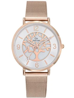 Montre femme Go milanais doré rose arbre de vie