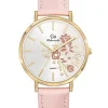 Montre femme Go rose dorée cadran fleuri