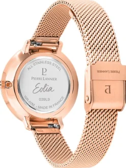 Montre femme Pierre Lannier bracelet milanais rose cadran motif fleuri