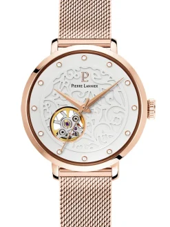 Montre femme Pierre Lannier automatique doré rose coeur battant