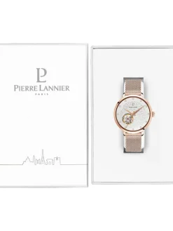 Montre femme Pierre Lannier automatique doré rose coeur battant