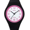 Montre femme Tekday noire et rose