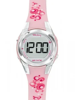 Montre fille digitale Tekday 654737 Rose dragée Framboise