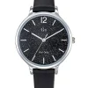 Montre Go Girl Only noire bracelet cuir cadran pailleté 699211