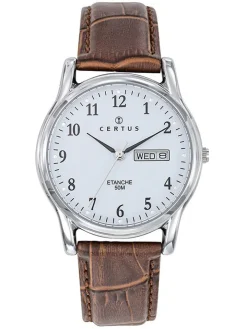 Montre homme cuir marron mouvement quartz