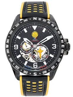 Montre homme Patrouille de France automatique noire et jaune