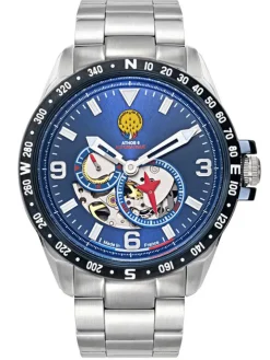 Montre homme Patrouille de France automatique acier fond bleu