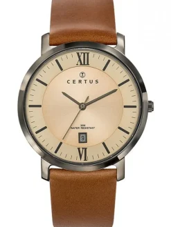 Montre homme style ancien cuir brun Certus 611070