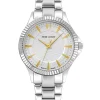 Montre élégante femme Pierre Lannier cadran couleur argent index dorés 017G621