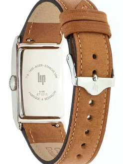 Montre LIP CHURCHILL T18 acier cuir marron clair 671015