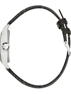 Montre Lip Churchill T18 Art Déco bracelet cuir gris anthracite 671000