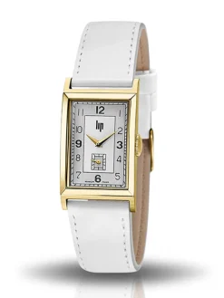 Montre Lip Churchill T18 bicolore vintage cuir blanc