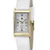 Montre Lip Churchill T18 bicolore cuir blanc et diamants
