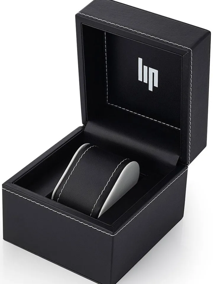 Montre Lip Churchill T18 bicolore cuir blanc et diamants