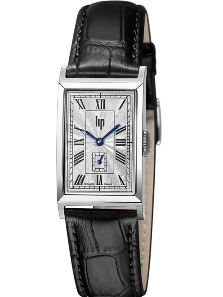 Montre LIP CHURCHILL T18 chiffres romains cuir noir